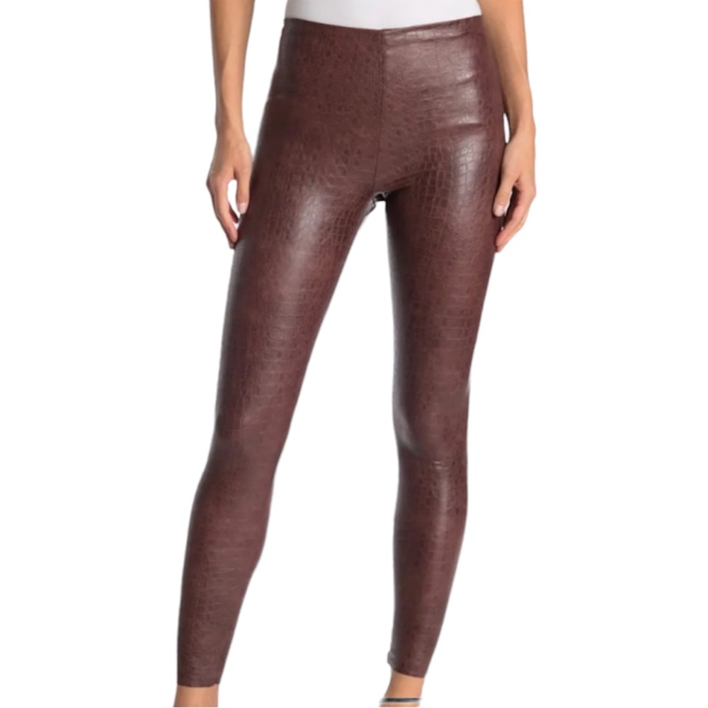 7 For All Mankind Faux lizard Leather Leggings Large